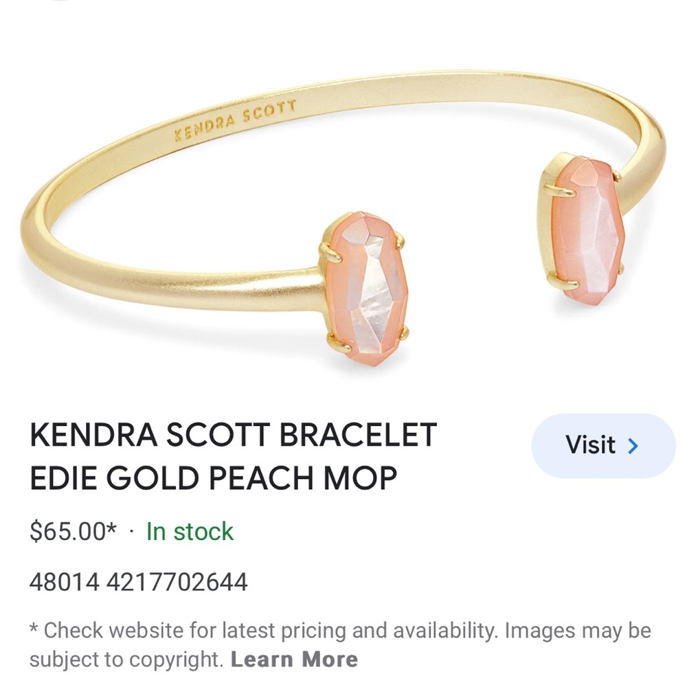 Kendra Scott bracelet Edie gold peach mop
